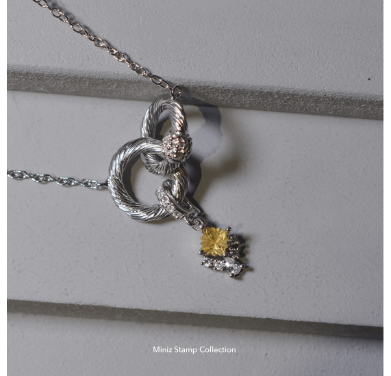 Chapter Fourteen-Citrine miniz Stamp Necklace Chapter Fourteen-Citrine miniz Stamp Necklace